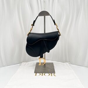 DIOR Saddle Mini Bag Black Calfskin Leather